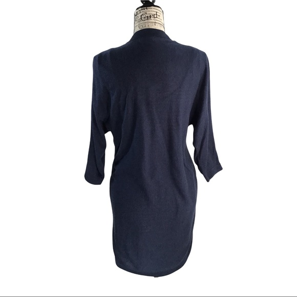 H&M - Open-Front Cardigan Sweater w/ 3/4 Sleeve Navy Blue XS (Oversized) - Picture 7 of 12